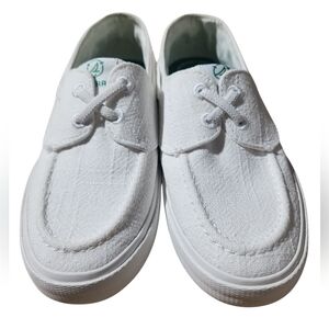 Sperry White Casual Canvas Boat Shoes size 6 slip on